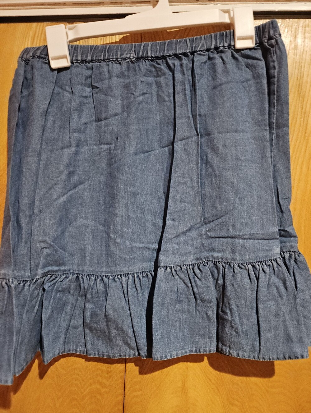 Michaels Kors Light Blue Ruffle-Hem A-Line Skirt